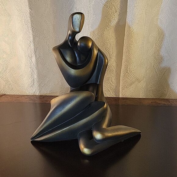 BRAND NEW WOME &MEN STATUE BRONZE ABSTRACT COUPLE LOVERS SCULPTURE ROMANCE ART - Picture 3 of 16